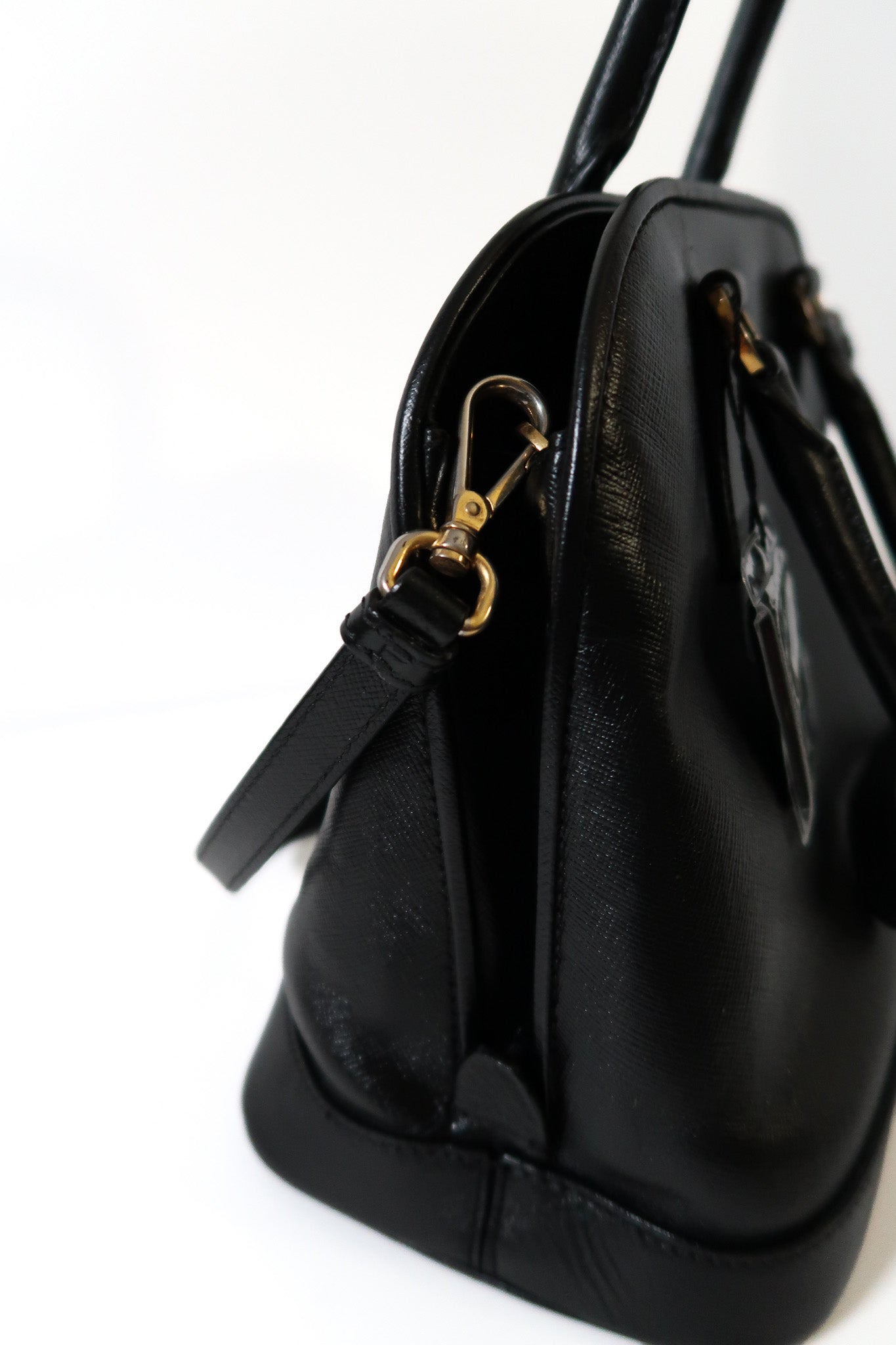 Prada Saffiano Lux Leather Promenade Vernice Dome Bag - additional view 3