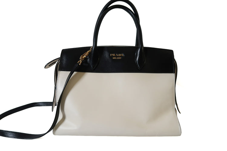 Prada Bicolor Saffiano and City Calf Esplanade Satchel with Crossbody Strap - additional view 3
