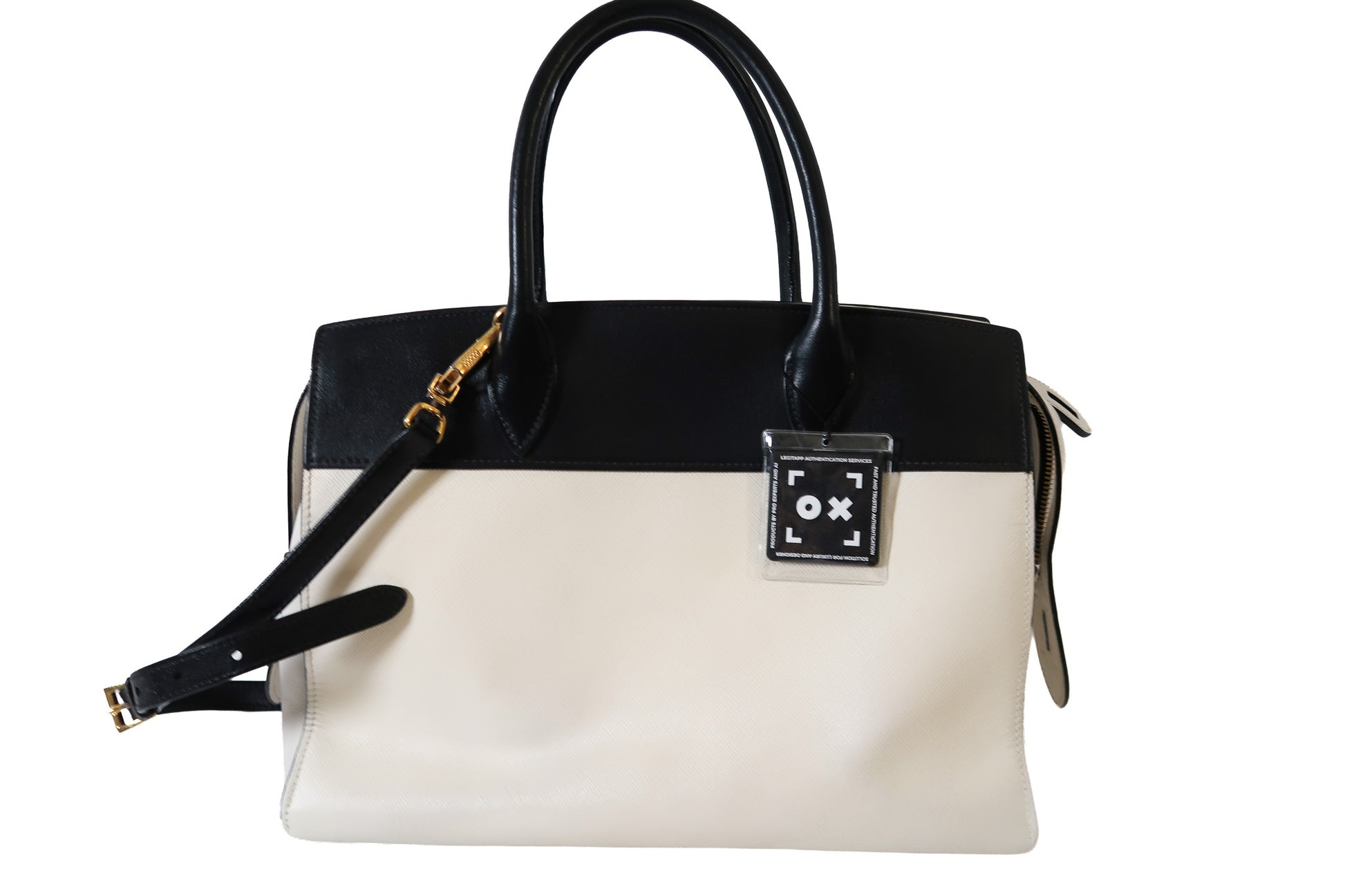 Prada Bicolor Saffiano and City Calf Esplanade Satchel with Crossbody Strap - additional view 9