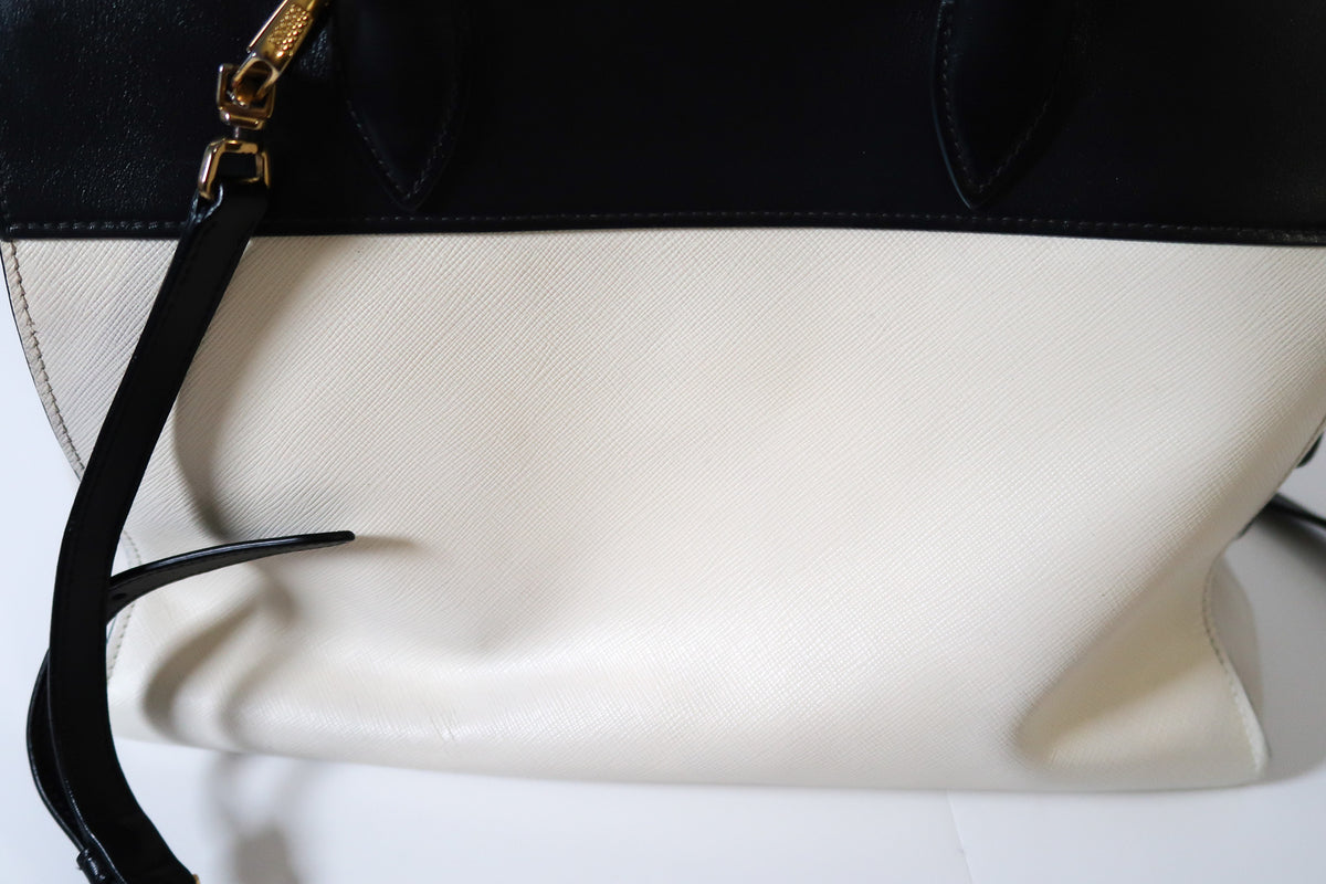 Prada Bicolor Saffiano and City Calf Esplanade Satchel with Crossbody Strap - additional view 12
