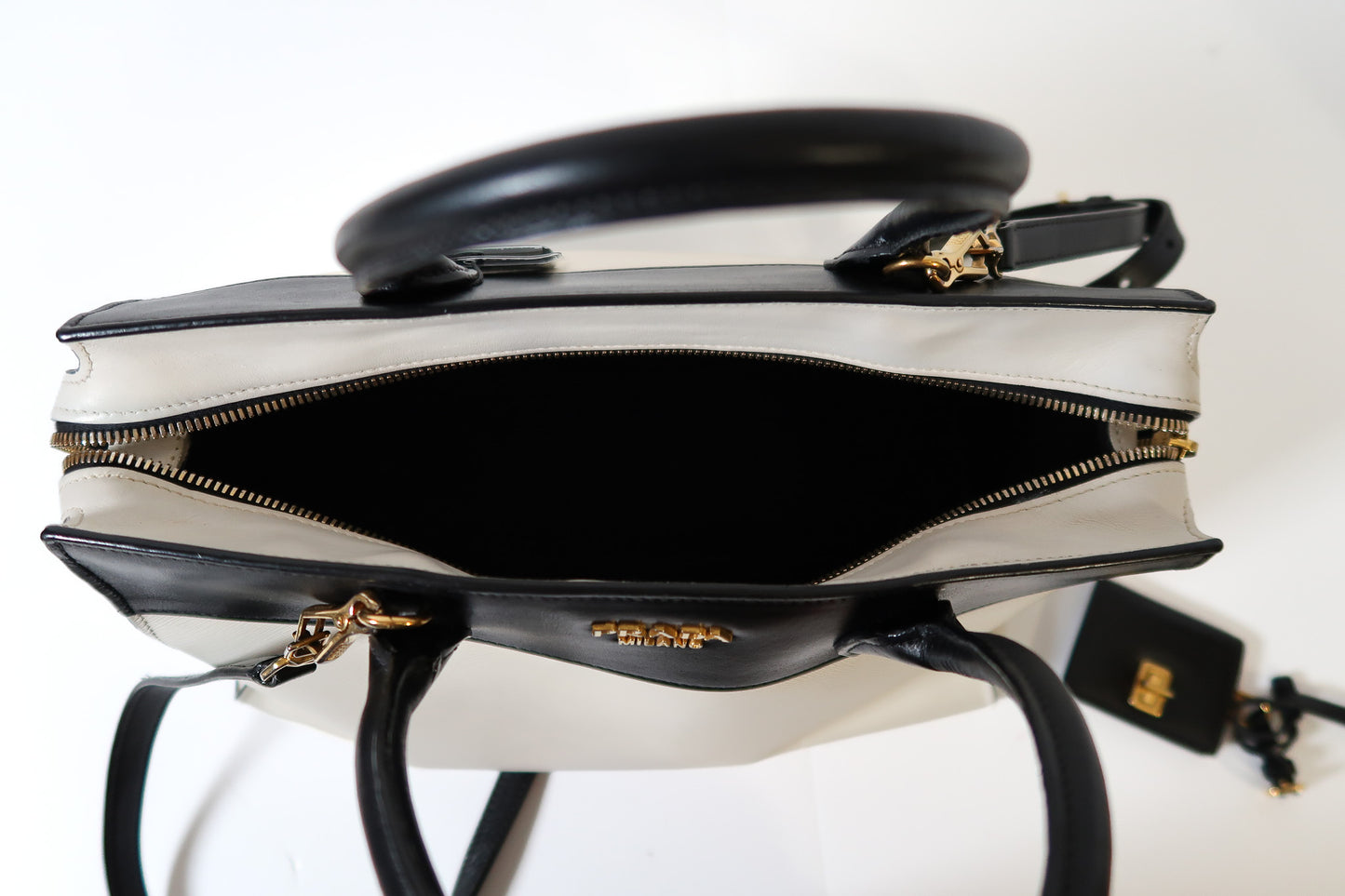 Prada Bicolor Saffiano and City Calf Esplanade Satchel with Crossbody Strap - additional view 16