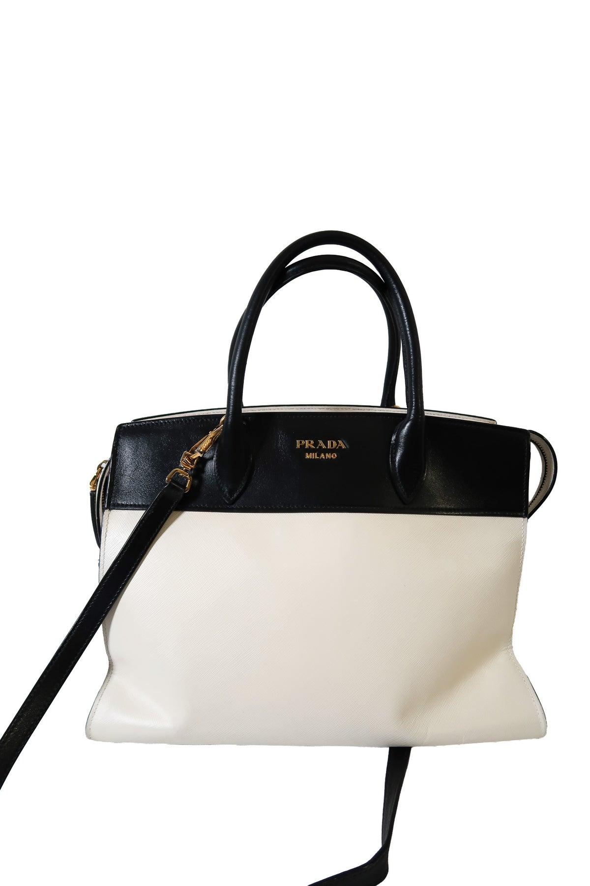 Prada Bicolor Saffiano and City Calf Esplanade Satchel with Crossbody Strap - additional view 20