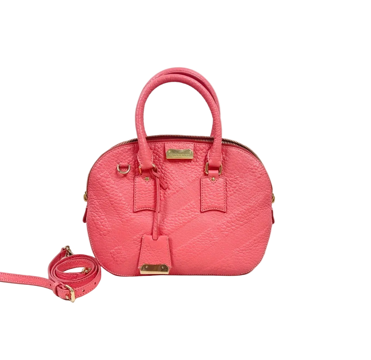 Burberry Heritage Grain Embossed Bowling Satchel
