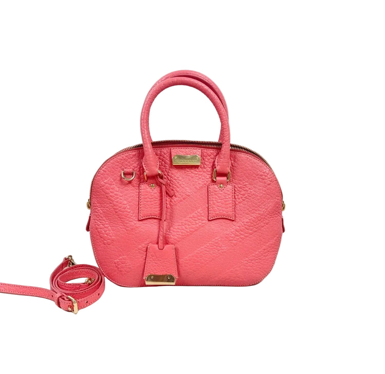 Burberry Heritage Grain Embossed Bowling Satchel