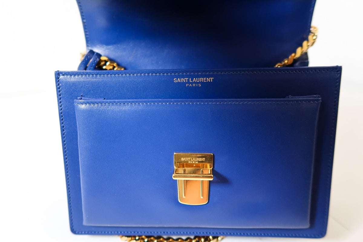 Yves Saint Laurent YSL High School Satchel bag in Royal Blue Smooth Calfskin Leather - additional view 11