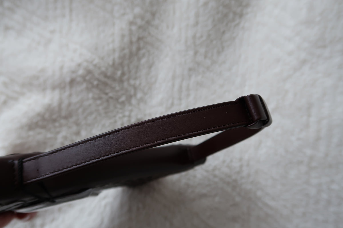 *New Pics* Bottega Veneta Nappa Intrecciato Convertible 2-Way Top Handle Shoulder Bag Clutch – Burgundy