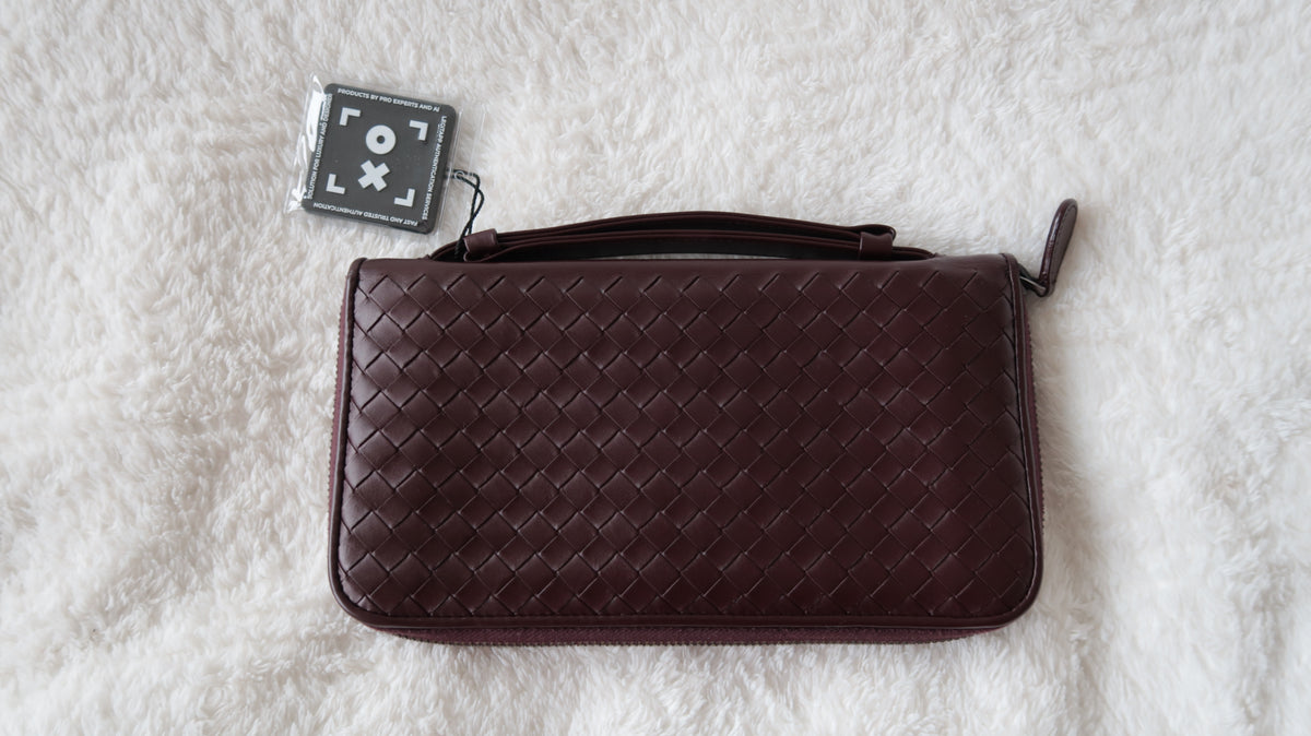 *New Pics* Bottega Veneta Nappa Intrecciato Convertible 2-Way Top Handle Shoulder Bag Clutch – Burgundy