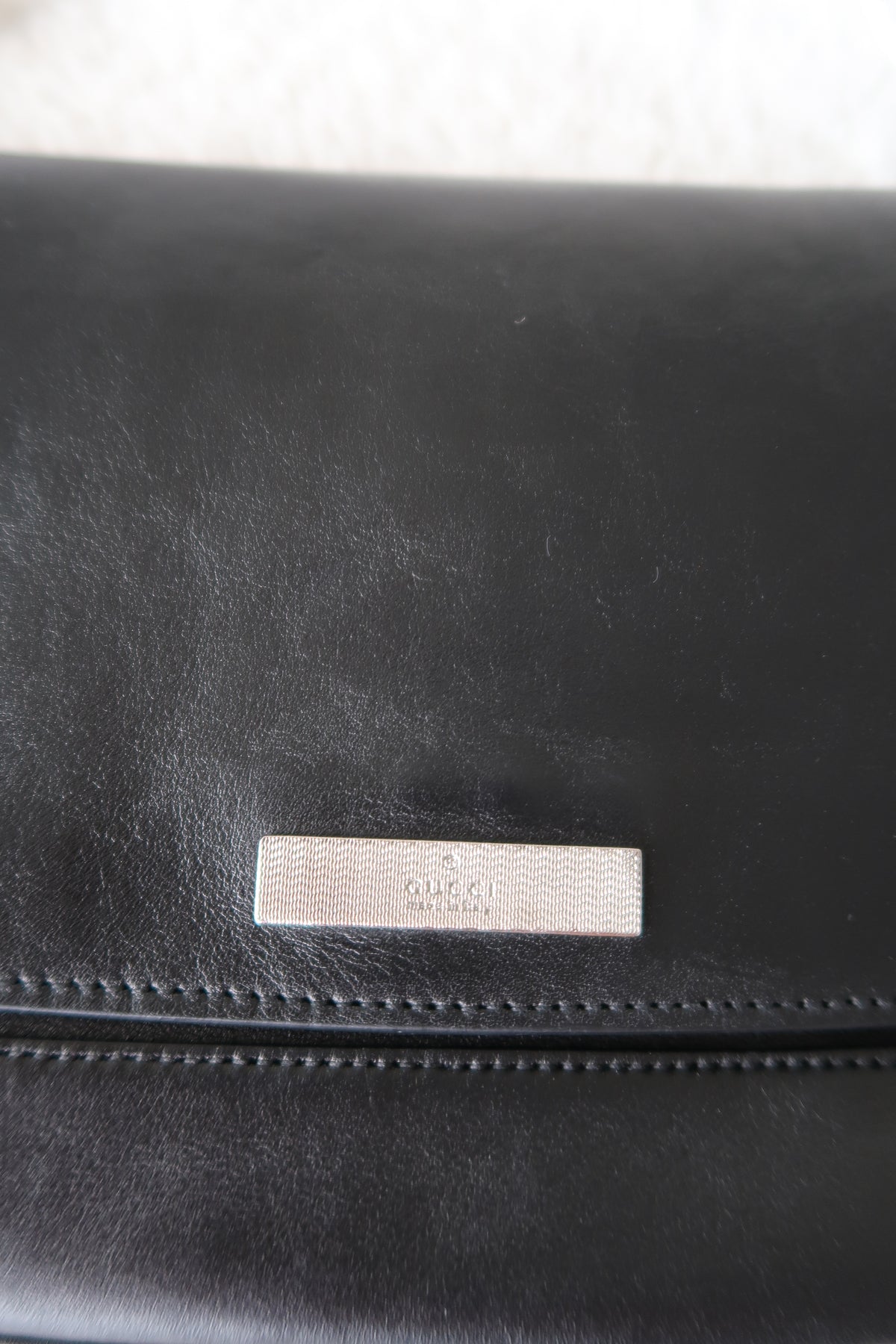 *New Pics* Gucci Black Leather Chain-Link Shoulder Bag - Silver Hardware