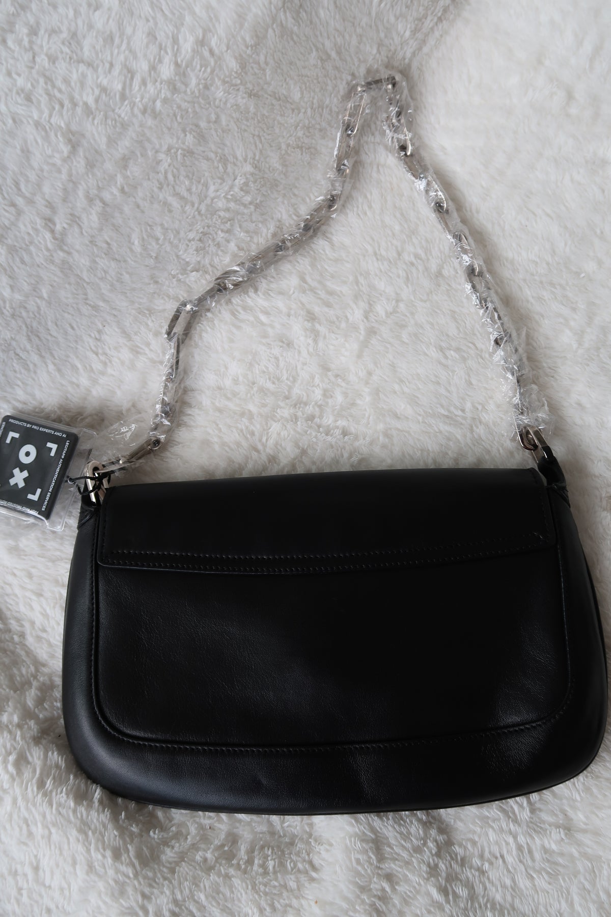 *New Pics* Gucci Black Leather Chain-Link Shoulder Bag - Silver Hardware