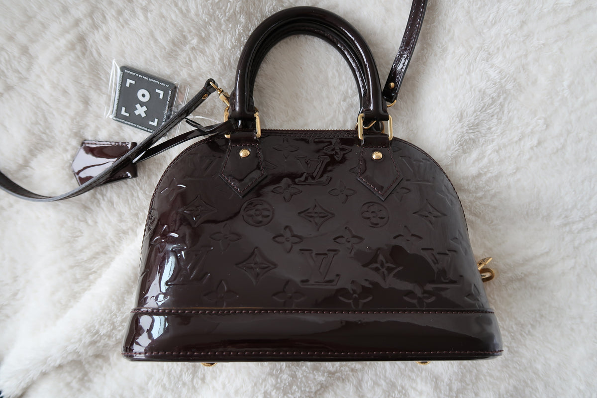Louis Vuitton Alma BB Monogram Vernis Amarante Patent Leather Crossbody Bag
