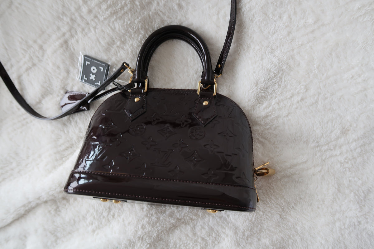 Louis Vuitton Alma BB Monogram Vernis Amarante Patent Leather Crossbody Bag