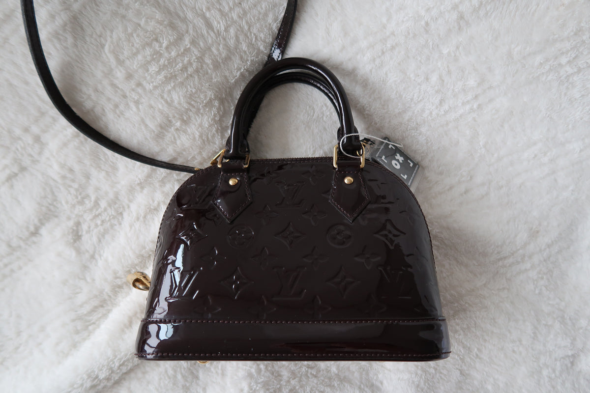 Louis Vuitton Alma BB Monogram Vernis Amarante Patent Leather Crossbody Bag