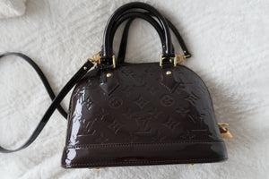 Louis Vuitton Alma BB Monogram Vernis Amarante Patent Leather Crossbody Bag