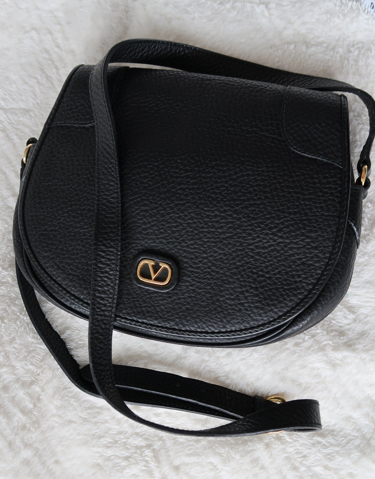 Valentino Black Leather Crossbody