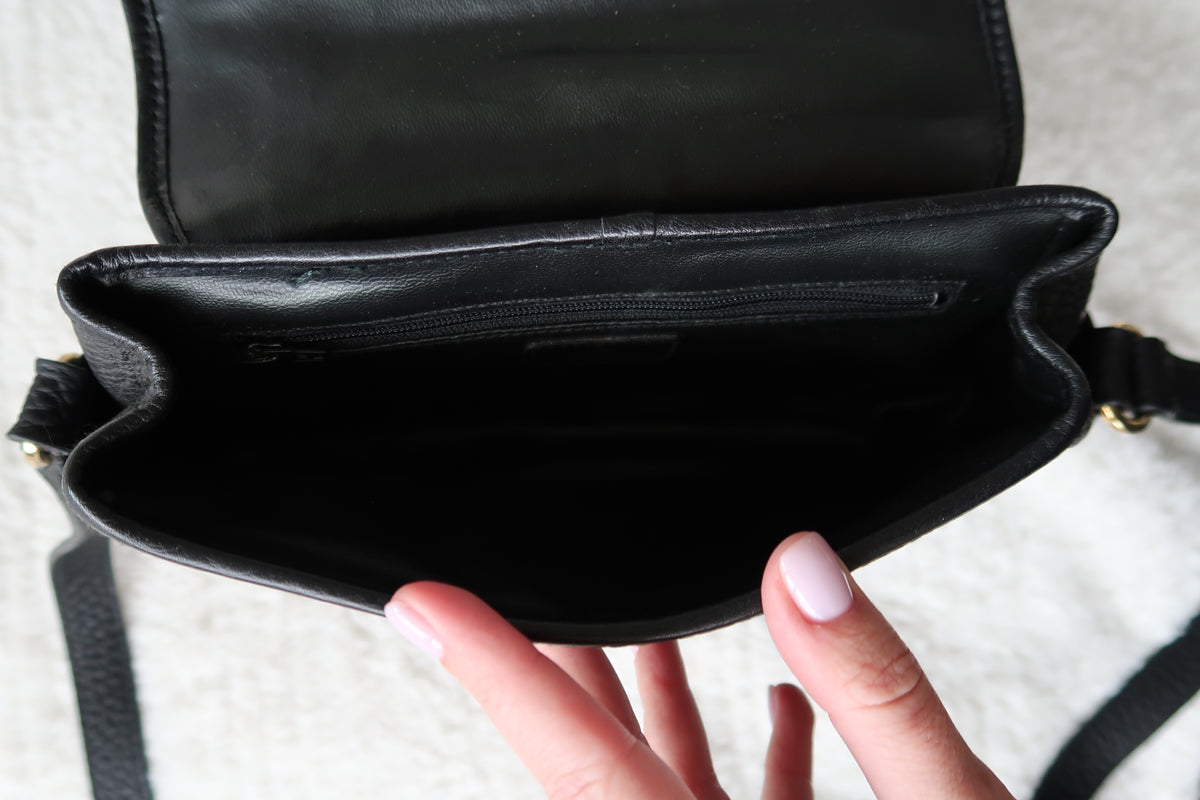 Valentino Black Leather Crossbody