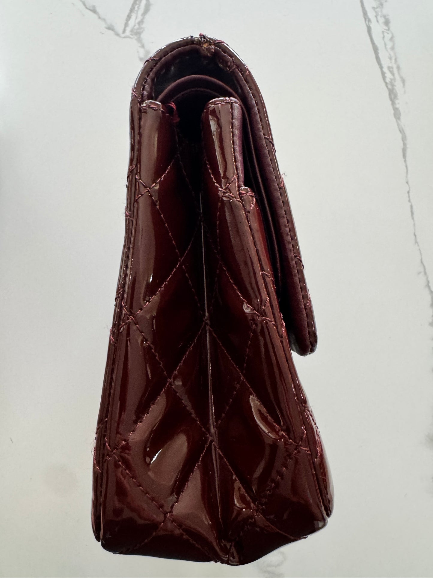 Chanel 2.55 Reissue Double-Flap Shoulder Bag – Burgundy Patent Leather