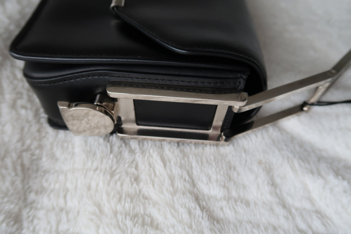 New Pics Rare Vintage Salvatore Ferragamo Black Leather Convertible Shoulder Bag – Adjustable Handle