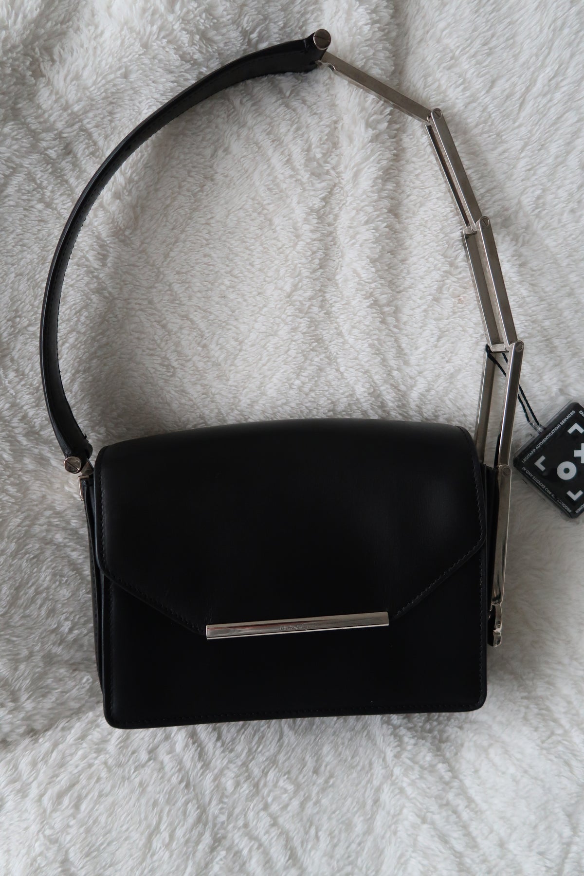 New Pics Rare Vintage Salvatore Ferragamo Black Leather Convertible Shoulder Bag – Adjustable Handle