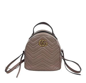Gucci GG Marmont Matelassé Mini Backpack in Taupe Leather