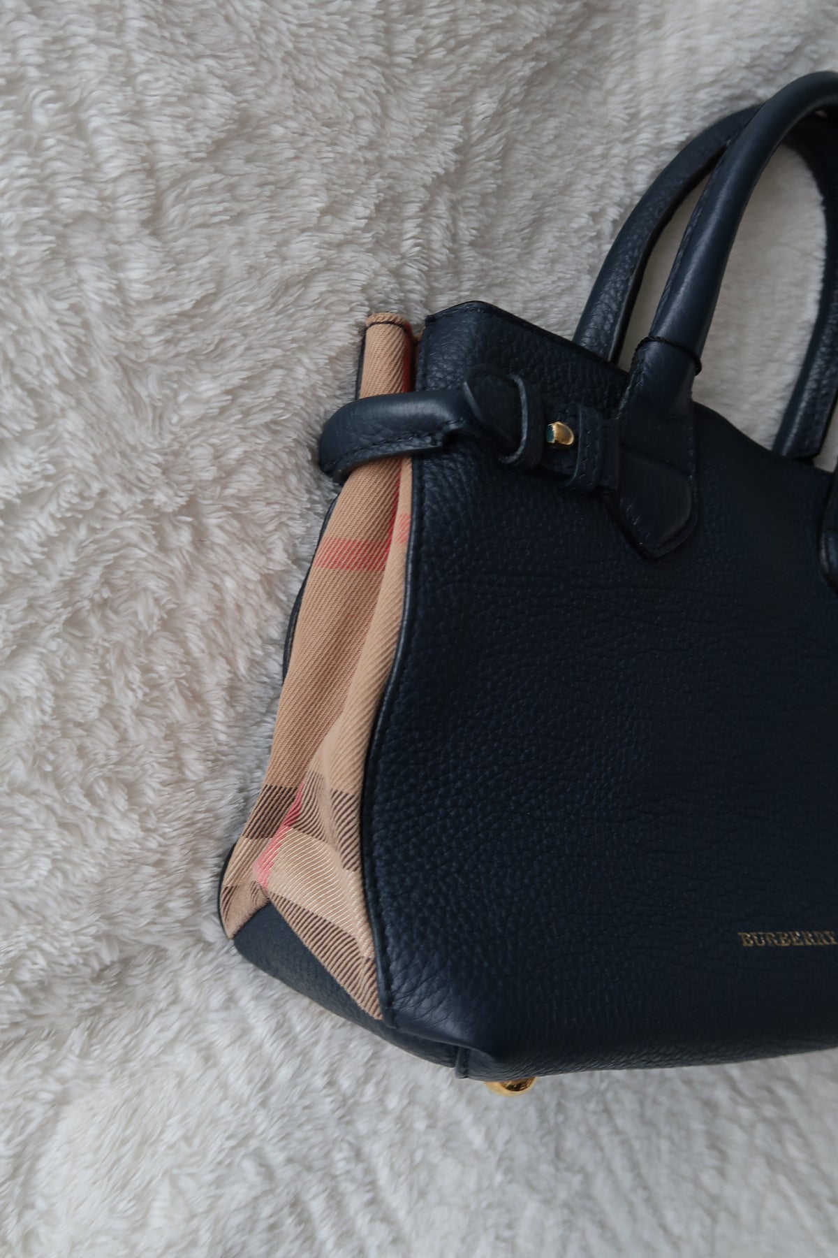 New Pics Burberry Banner Top Handle Tote Bag with Crossbody strap