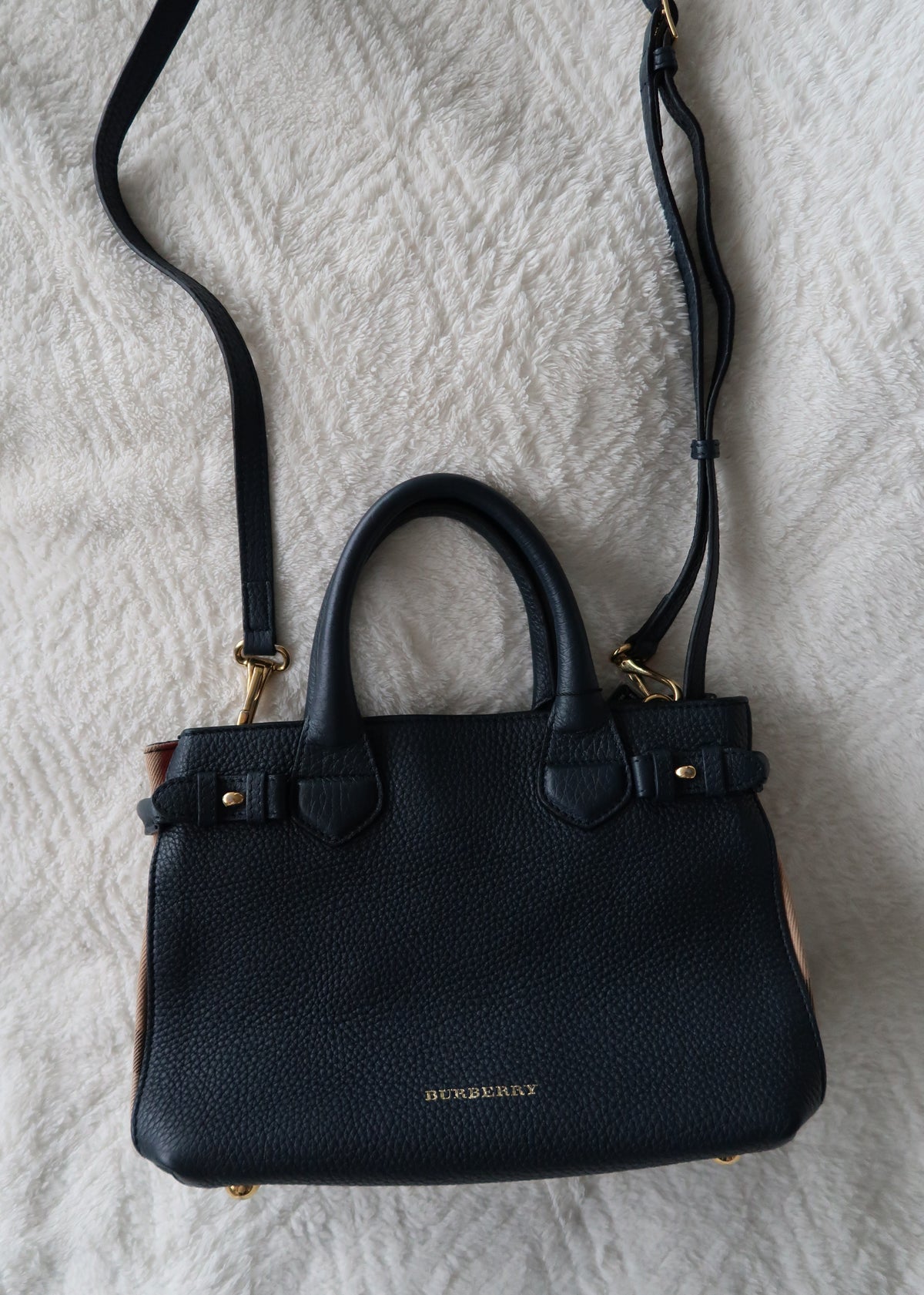 New Pics Burberry Banner Top Handle Tote Bag with Crossbody strap