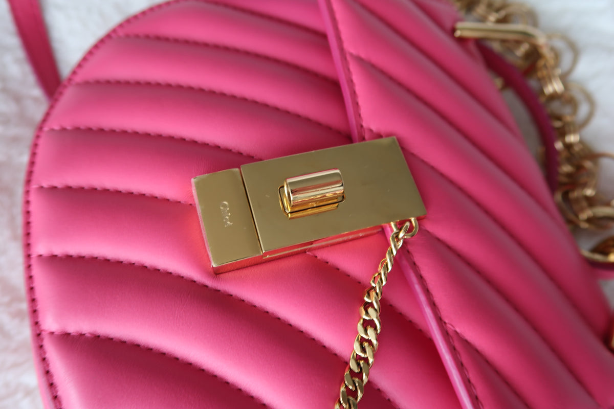 Chloe Drew Bijou Convertible 2-Way Quilted Shoulder & Crossbody Mini Bag – Fuchsia Pink