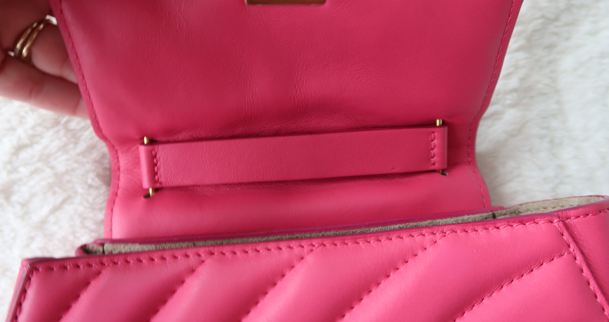 Chloe Drew Bijou Convertible 2-Way Quilted Shoulder & Crossbody Mini Bag – Fuchsia Pink