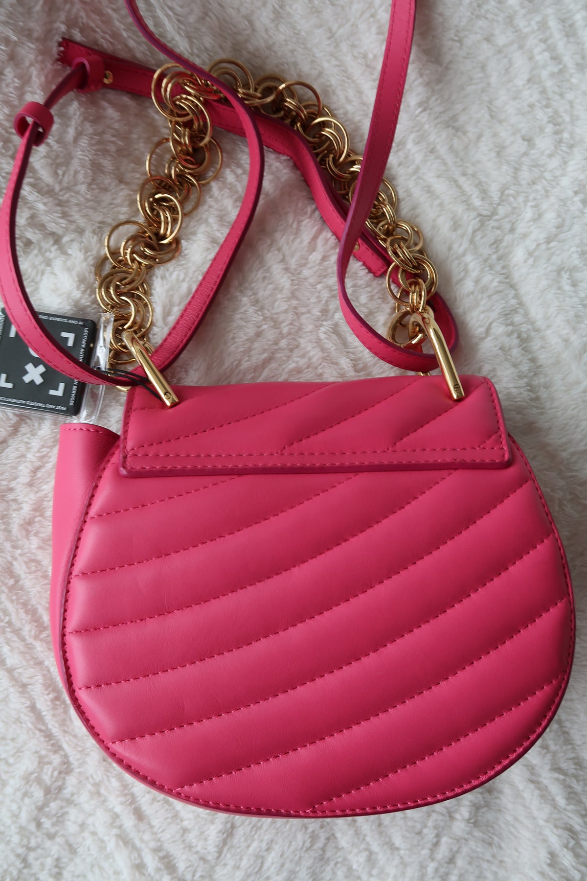 Chloe Drew Bijou Convertible 2-Way Quilted Shoulder & Crossbody Mini Bag – Fuchsia Pink