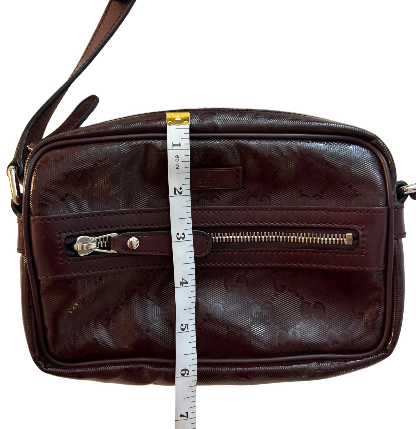 Gucci GG Imprime camera bag, shoulder bag, crossbody bag - Burgundy