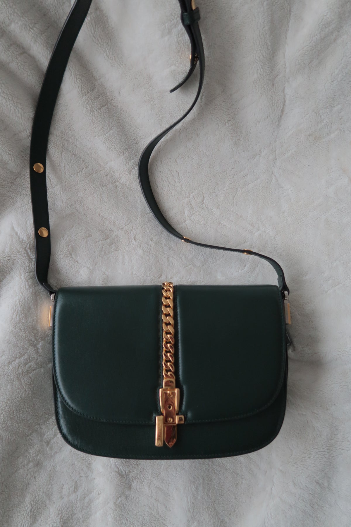 Gucci Sylvie 1969 Shoulder Bag – Dark Green Leather