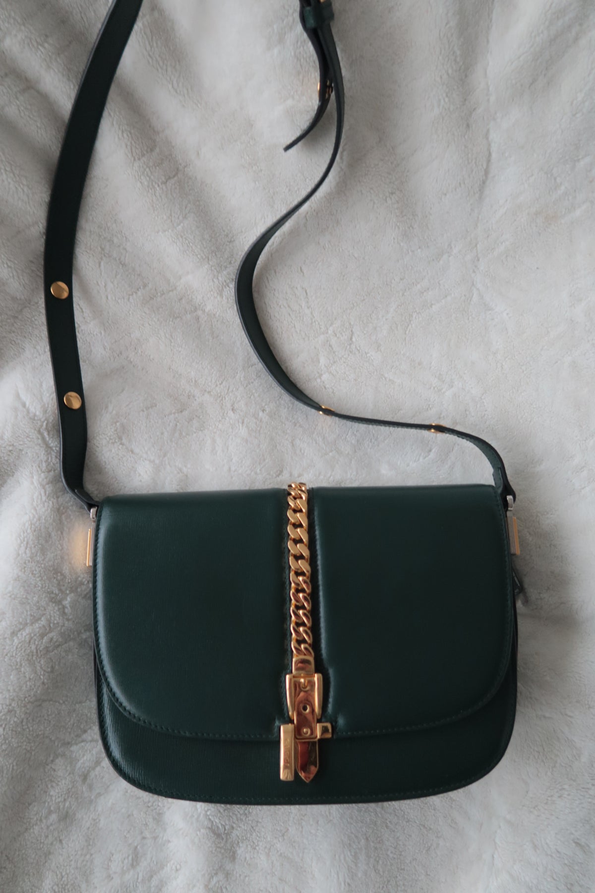 Gucci Sylvie 1969 Shoulder Bag – Dark Green Leather