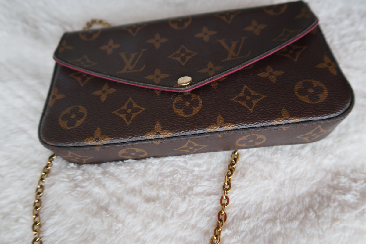 Louis Vuitton Monogram Pochette Chain Wallet / Crossbody – Excellent Condition
