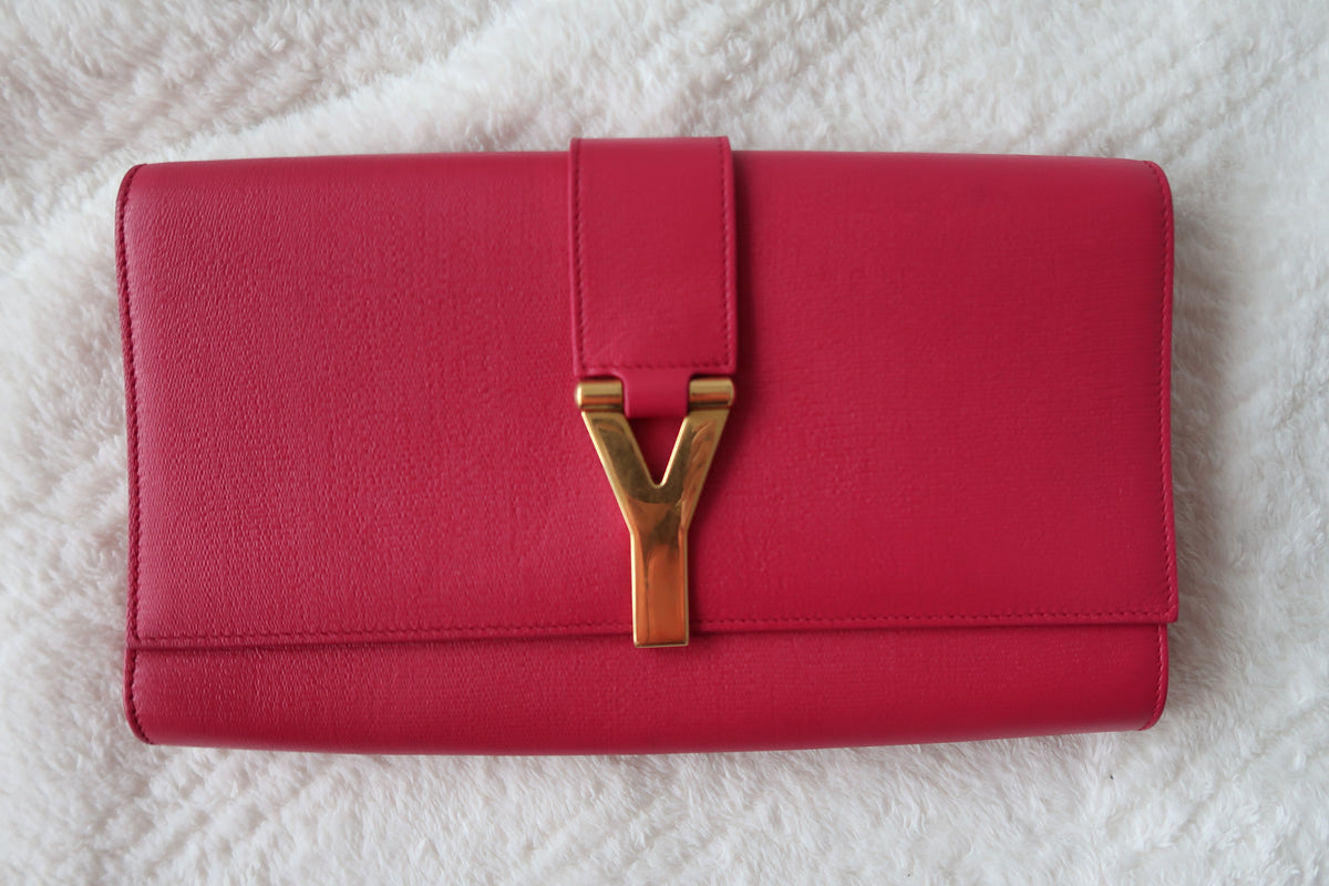 YSL Saint Laurent pink clutch