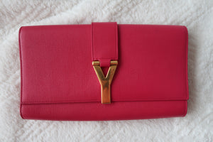 YSL Saint Laurent pink clutch