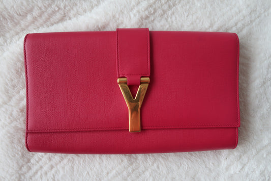YSL Saint Laurent pink clutch