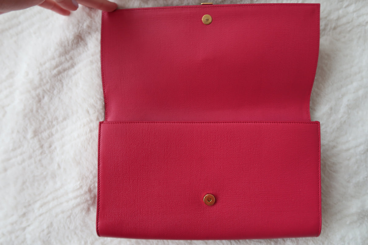 YSL Saint Laurent pink clutch