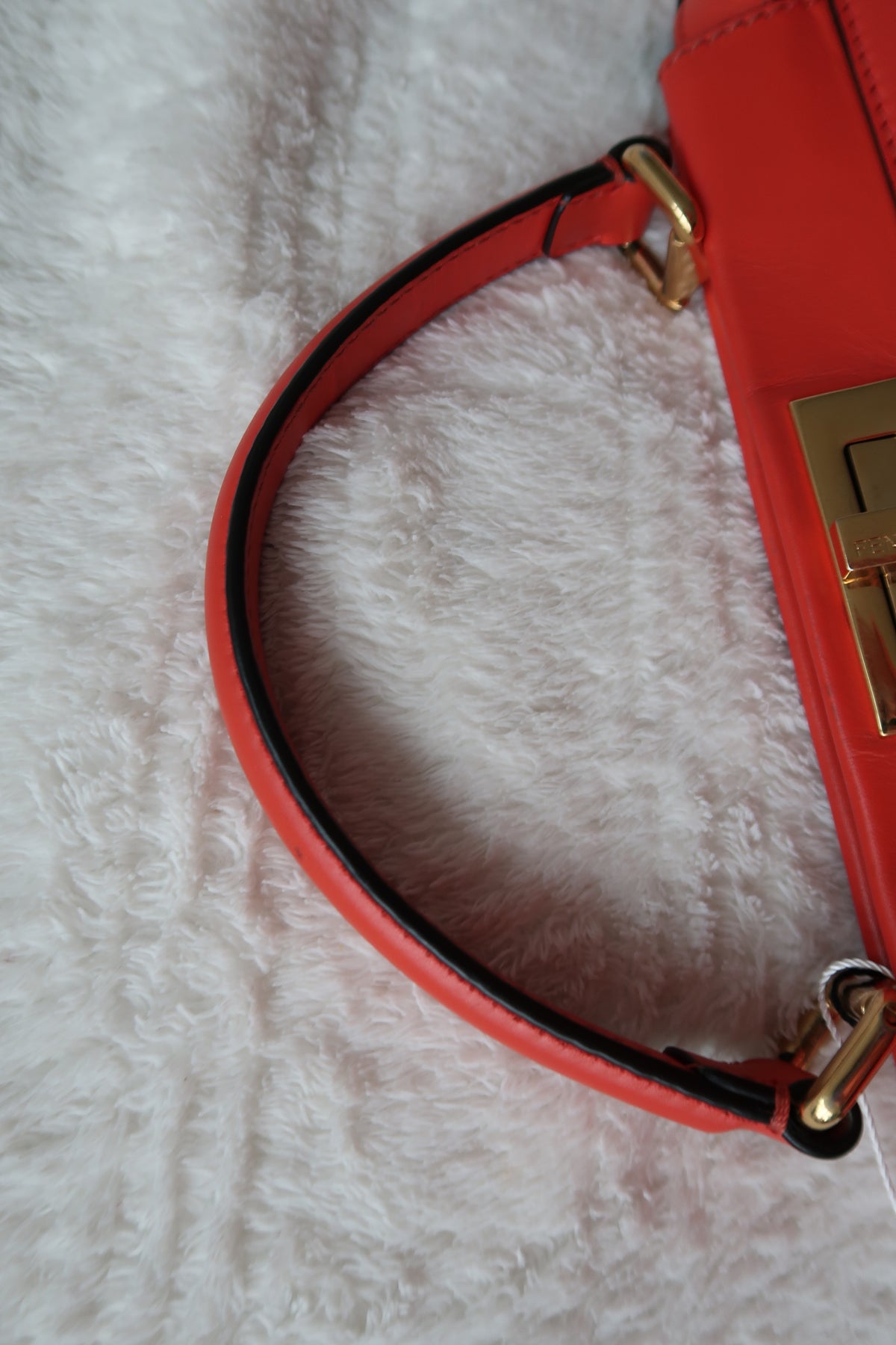 Fendi Medium Peekaboo Bag – Orange Leather with Pequin Stripe Interior