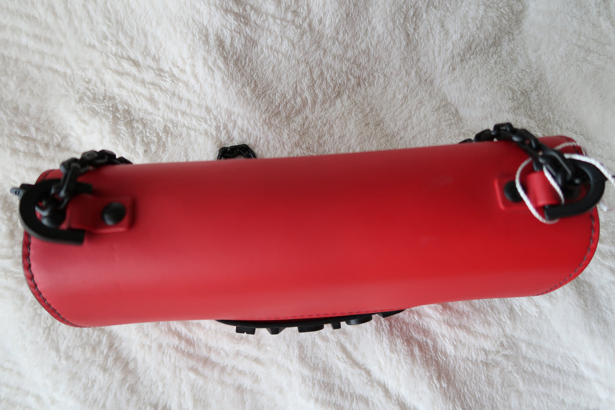 Christian Dior Ultra Matte Calfskin J’Adior Chain Flap Bag in Red/Black 2way Convertible Shoulder or Crossbody