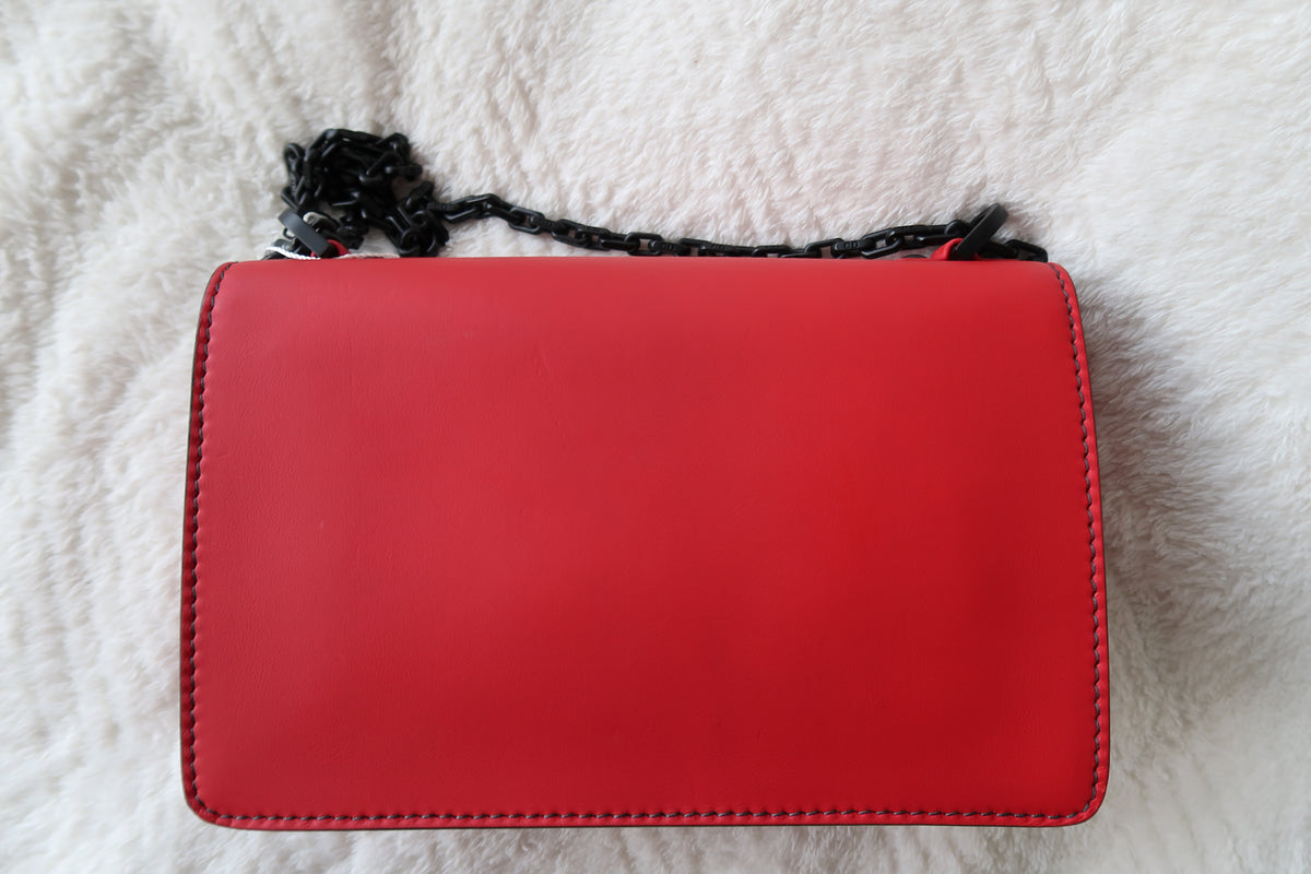 Christian Dior Ultra Matte Calfskin J’Adior Chain Flap Bag in Red/Black 2way Convertible Shoulder or Crossbody