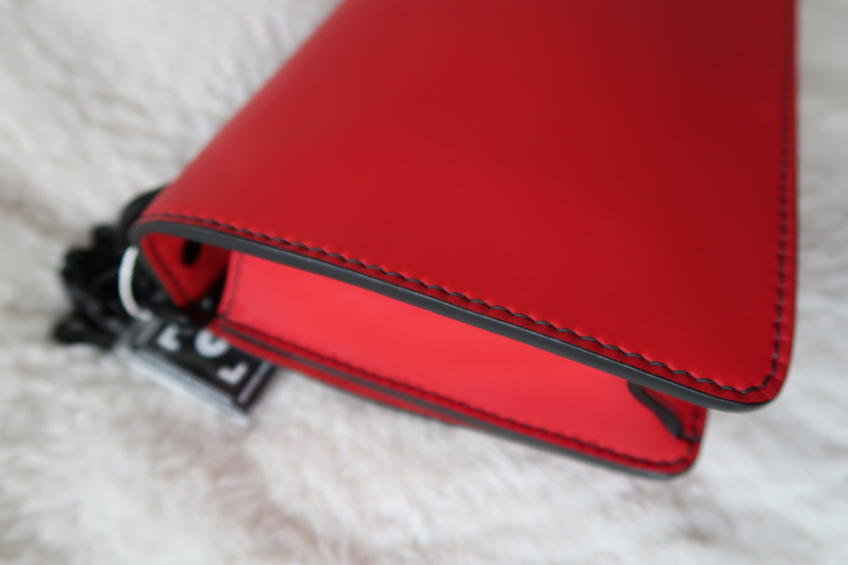 Christian Dior Ultra Matte Calfskin J’Adior Chain Flap Bag in Red/Black 2way Convertible Shoulder or Crossbody
