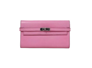 Hermes Bubblegum 5P Pink Epsom Kelly Clutch Grail Pink