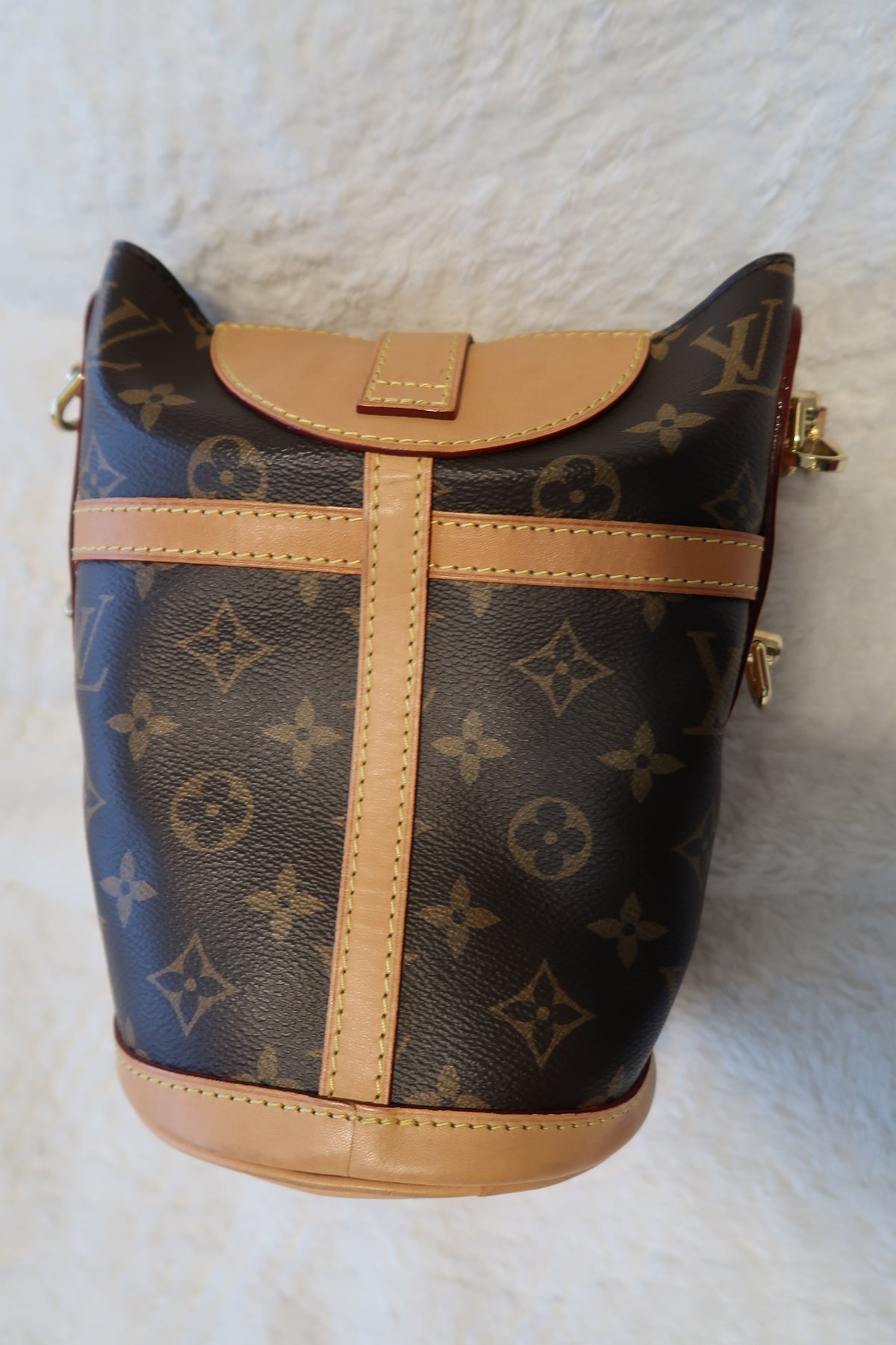 Louis Vuitton Monogram Canvas Duffle Bucket Shoulder Bag- Excellent