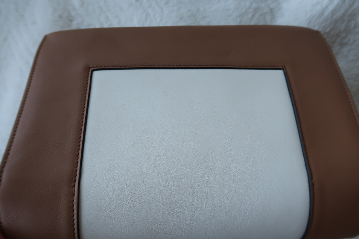 Celine Shiny Smooth Calfskin Medium Frame Shoulder Bag Tan Optic White
