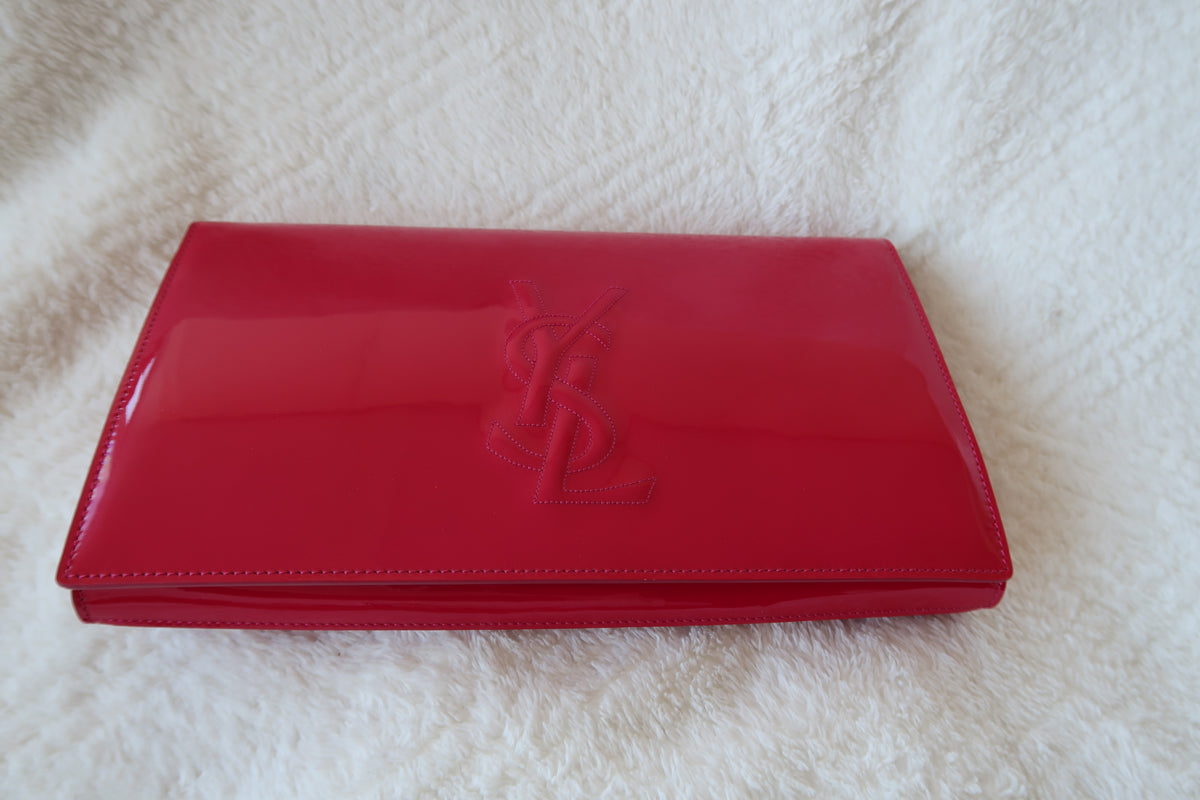 YSL PATENT PINK CLUTCH