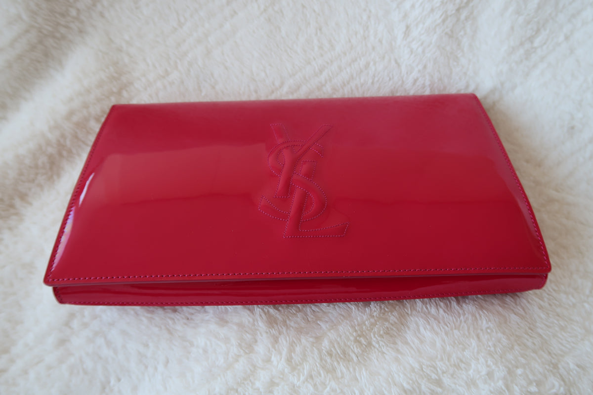 YSL PATENT PINK CLUTCH