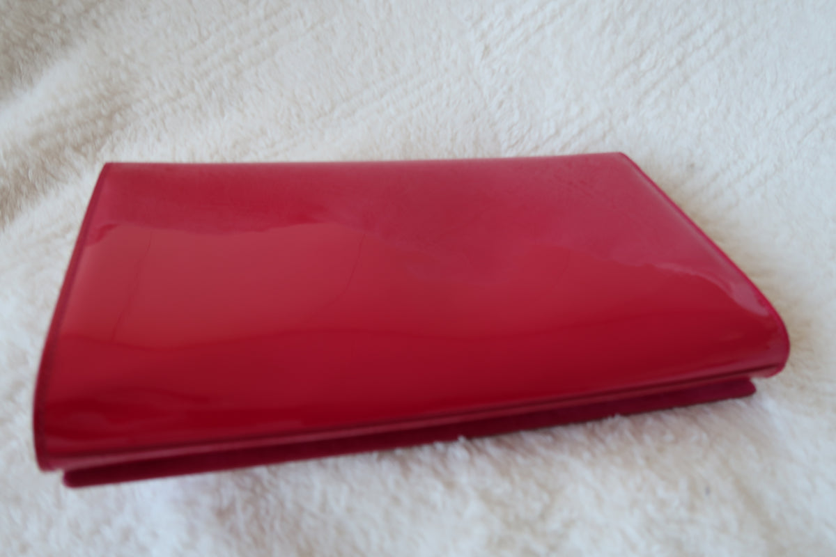 YSL PATENT PINK CLUTCH