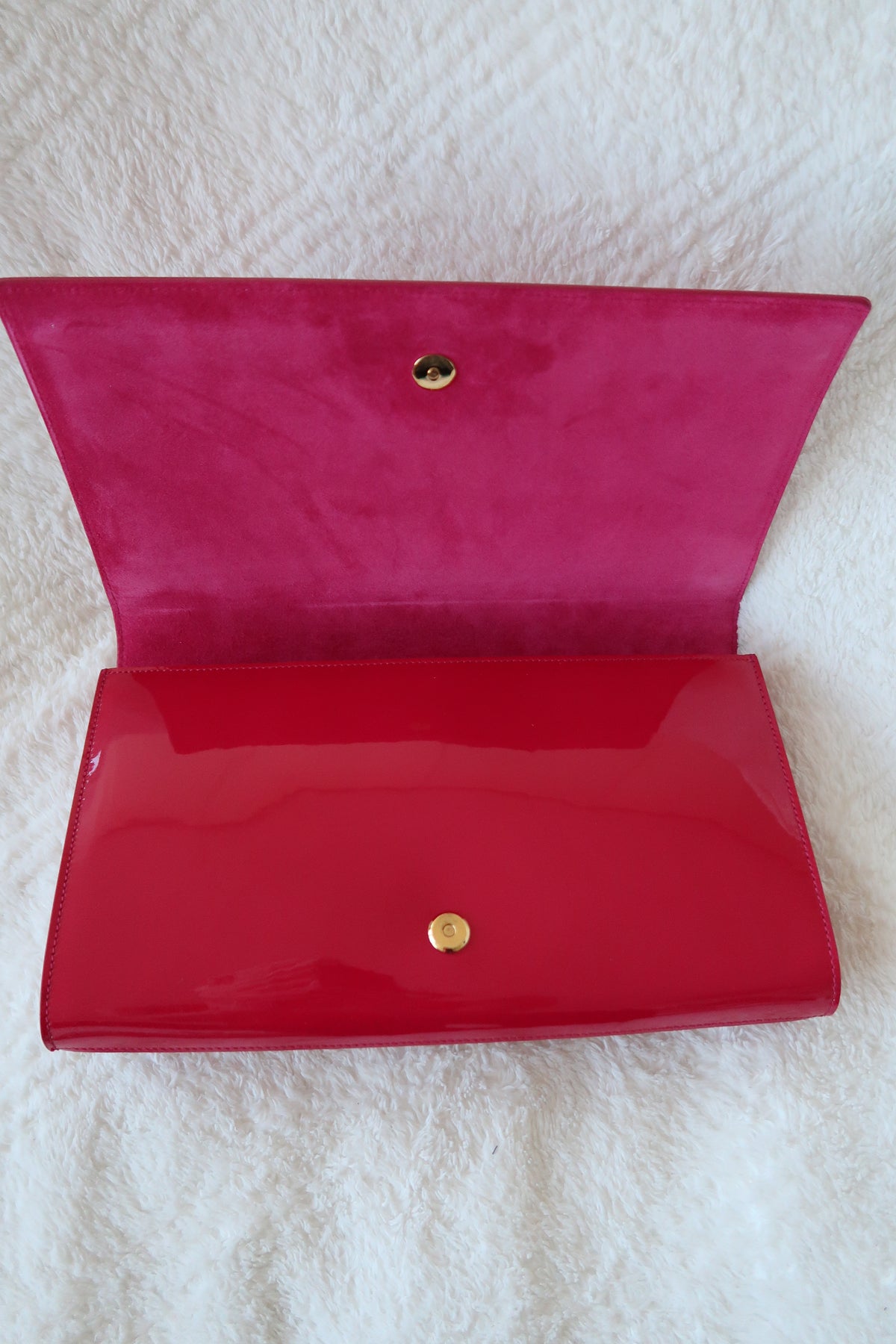 YSL PATENT PINK CLUTCH