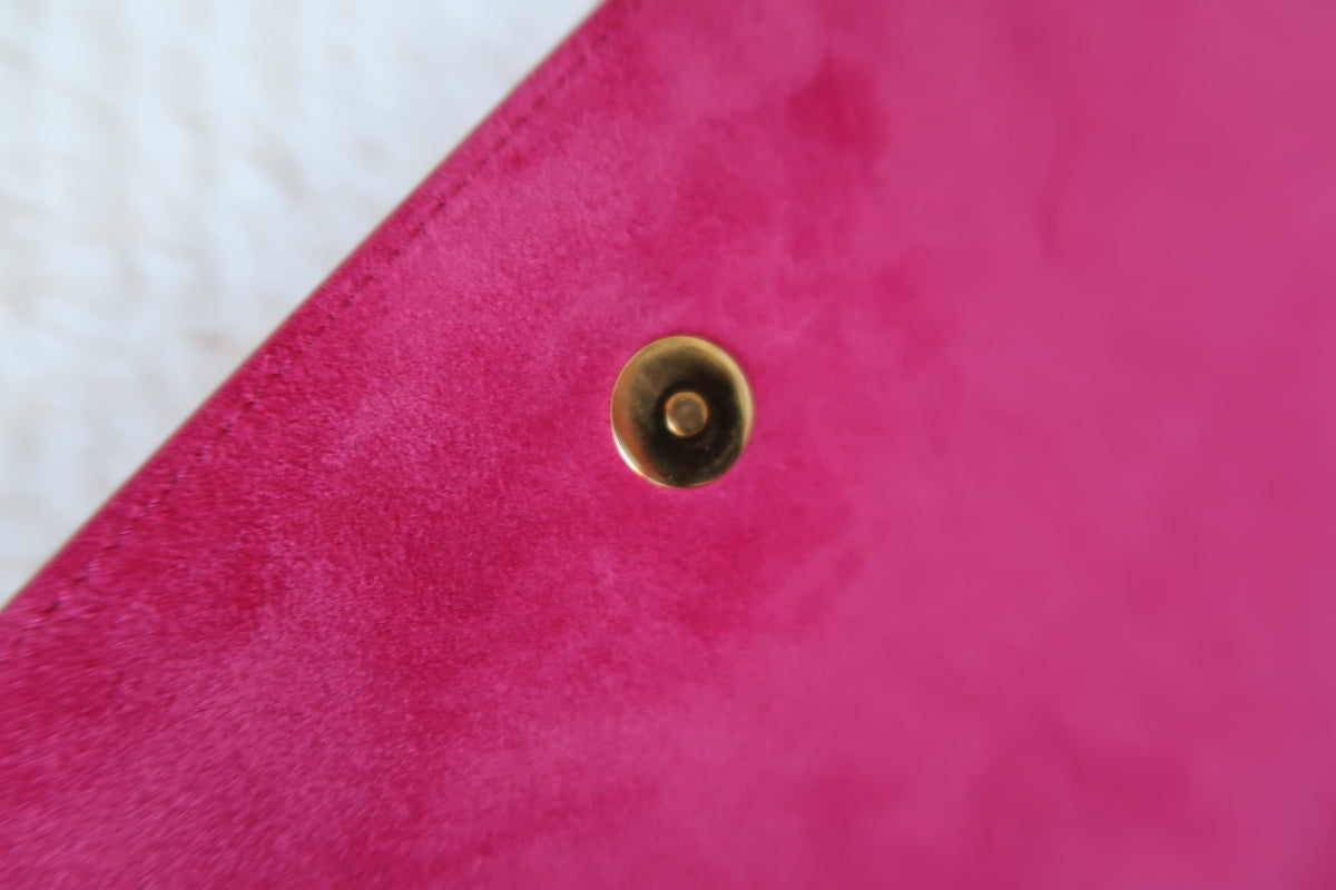 YSL PATENT PINK CLUTCH