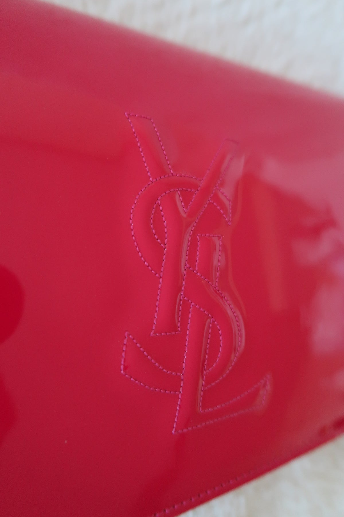YSL PATENT PINK CLUTCH