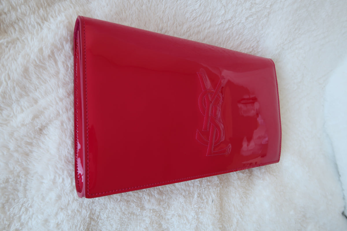 YSL PATENT PINK CLUTCH